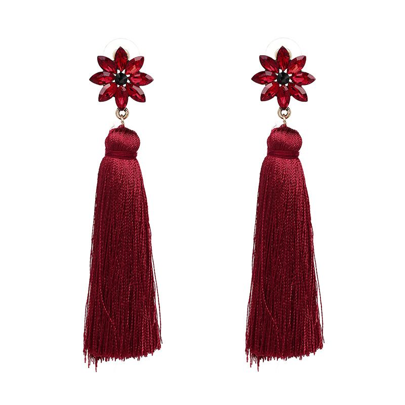 Alloy Fashion Flowers Earring  (red) Nhjj4103-red