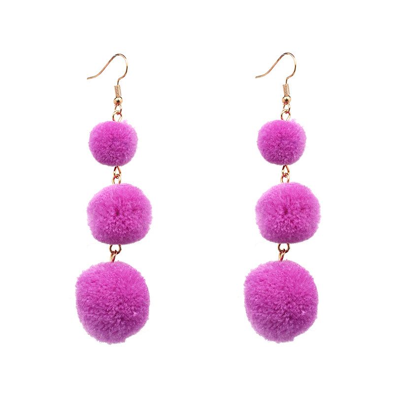 Cloth Simple Geometric Earring  (purple) Nhjj4131-purple