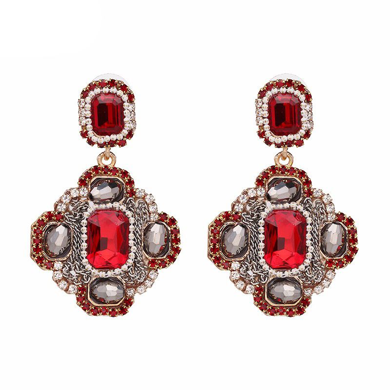 Alloy Fashion Geometric Earring  (red) Nhjj4165-red