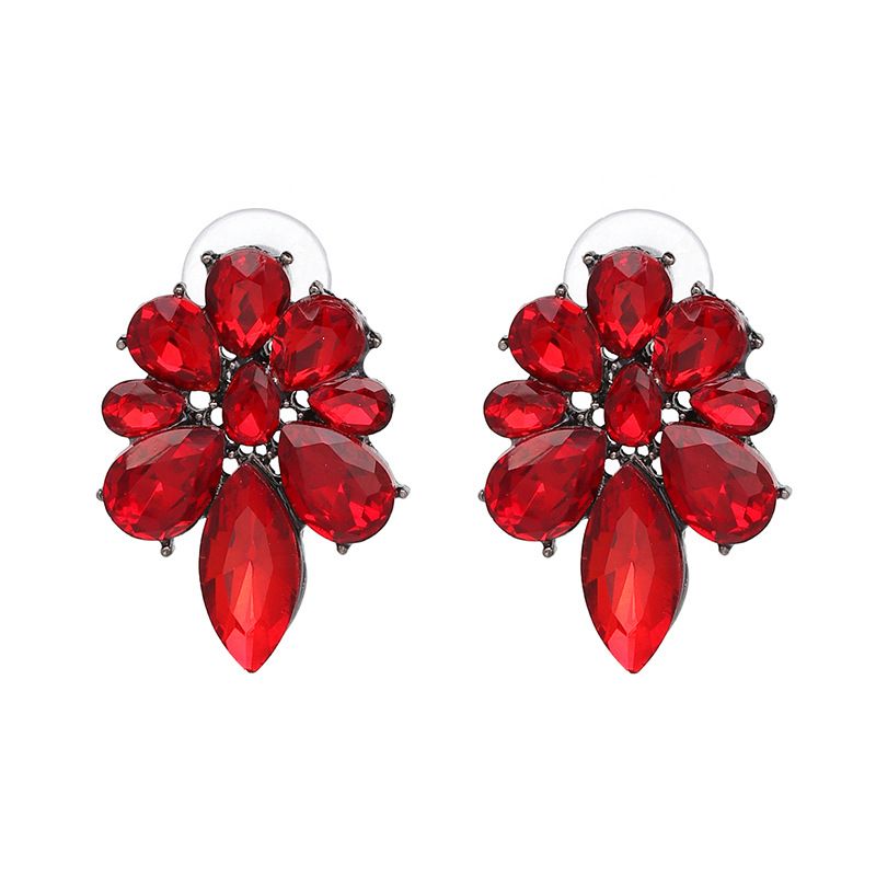 Imitated Crystal&cz Fashion Flowers Earring  (red) Nhjj4322-red