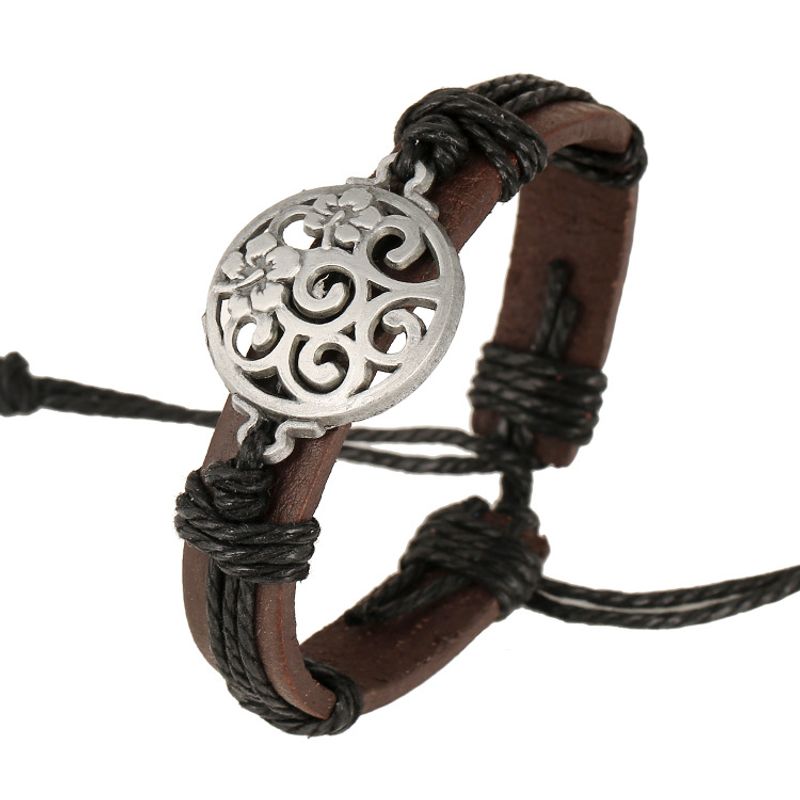 Leather Fashion Geometric Bracelet  (photo Color) Nhpk1350-photo Color