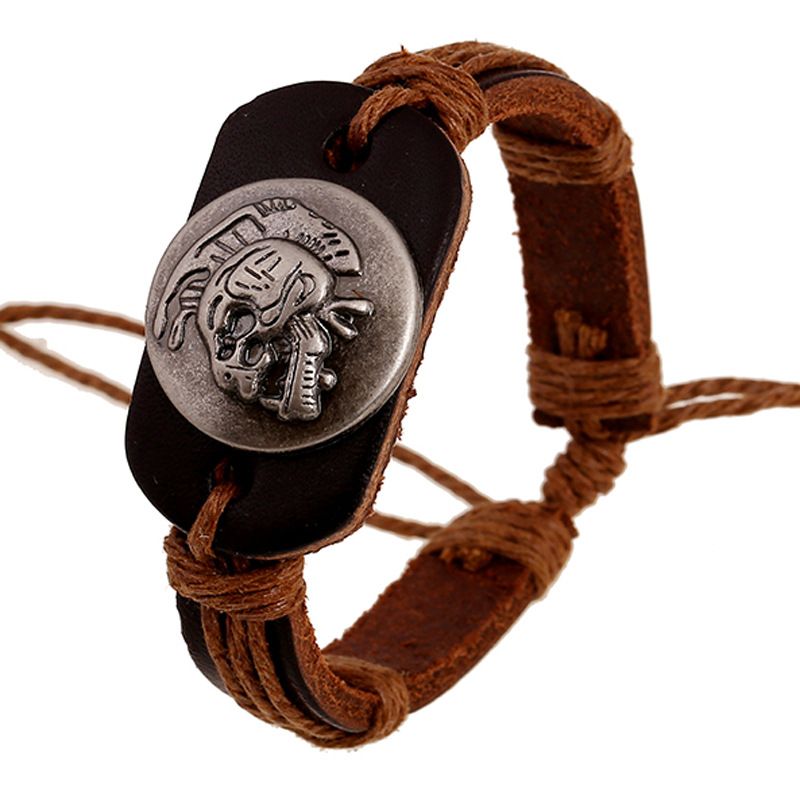 Punk Grenz Überschreitende Gewebte Retro-rindsleder-armband 2 Yuan Shop Schmuck Großhandel Neue Legierung Leder Armband