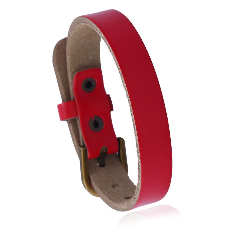 Leather Fashion Geometric Bracelet  (red) Nhpk1412-red