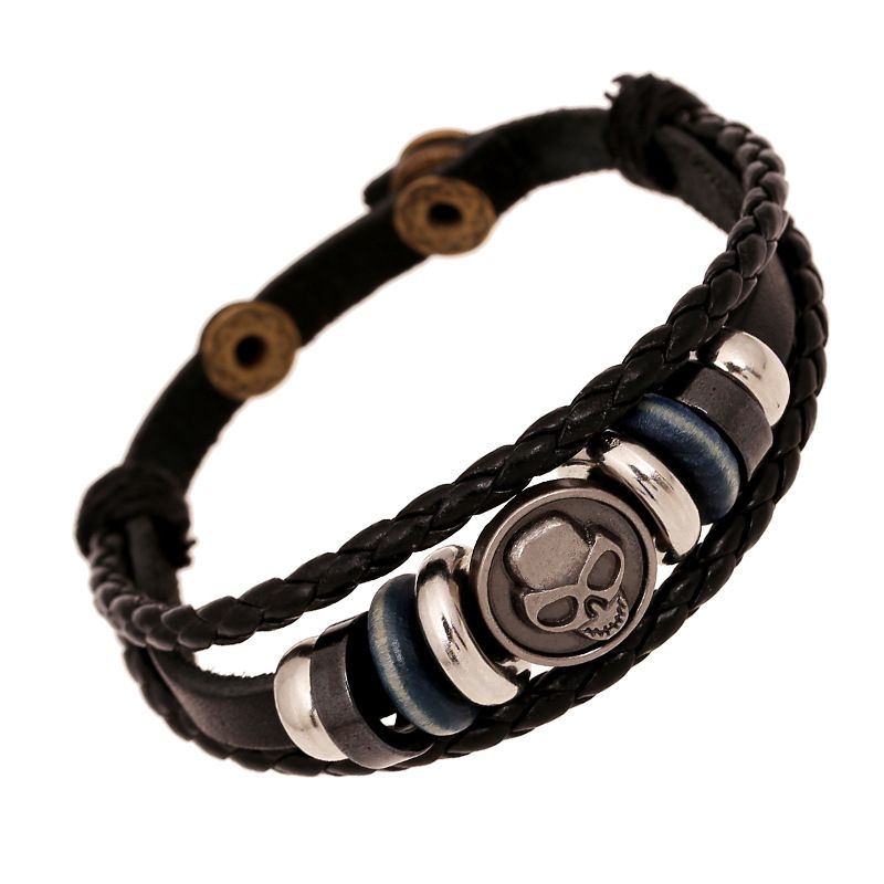 Leather Fashion Geometric Bracelet  (photo Color) Nhpk1262-photo Color