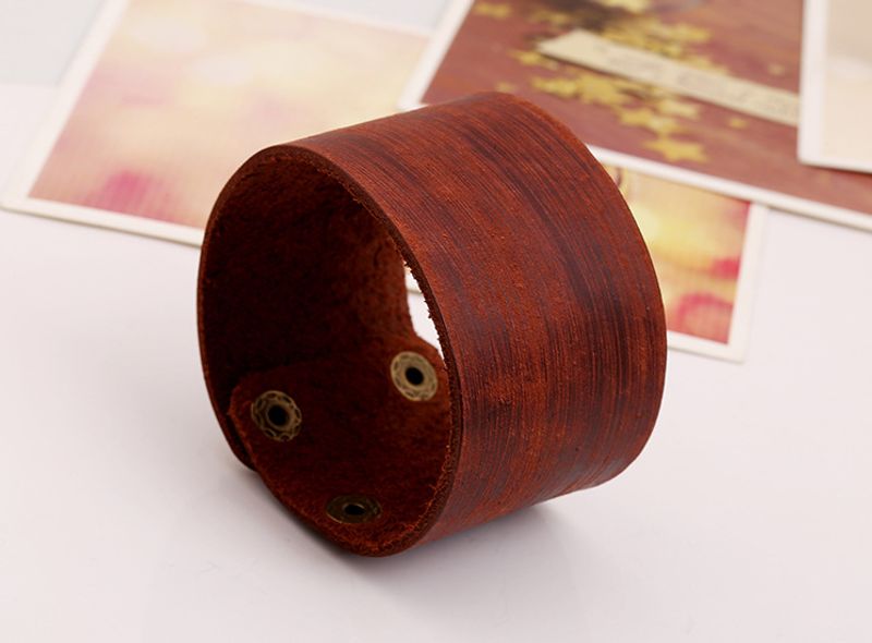 Leather Fashion Geometric Bracelet  (brown) Nhpk1340-brown