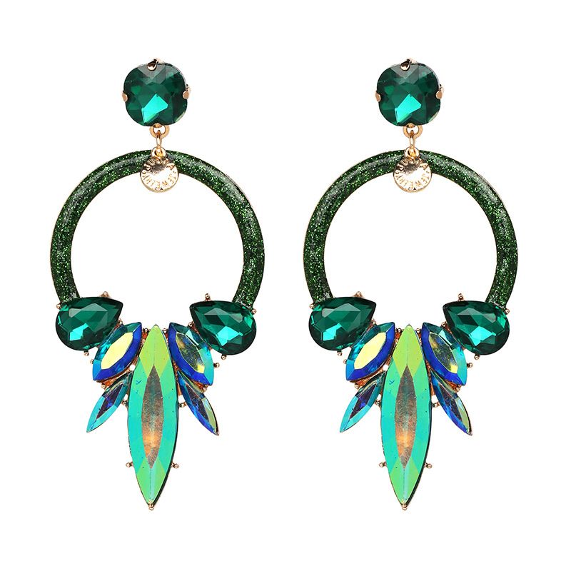 Plastic Fashion Geometric Earring  (green) Nhjj4563-green