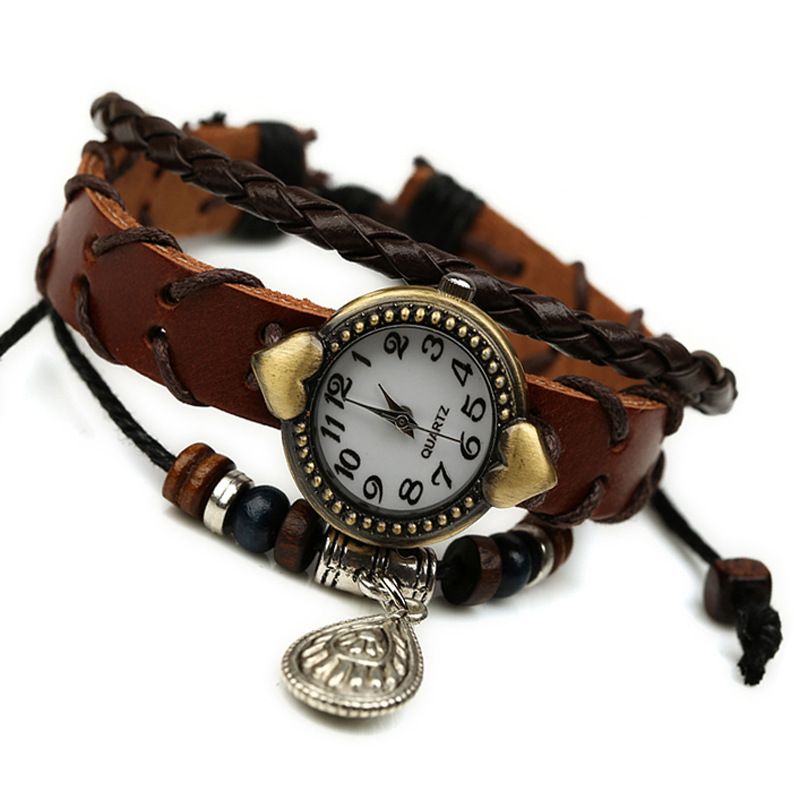 Leather Fashion  Bracelet  (brown) Nhpk1401-brown