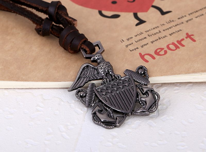 Leather Korea Geometric Necklace  (eagle) Nhpk1524-eagle