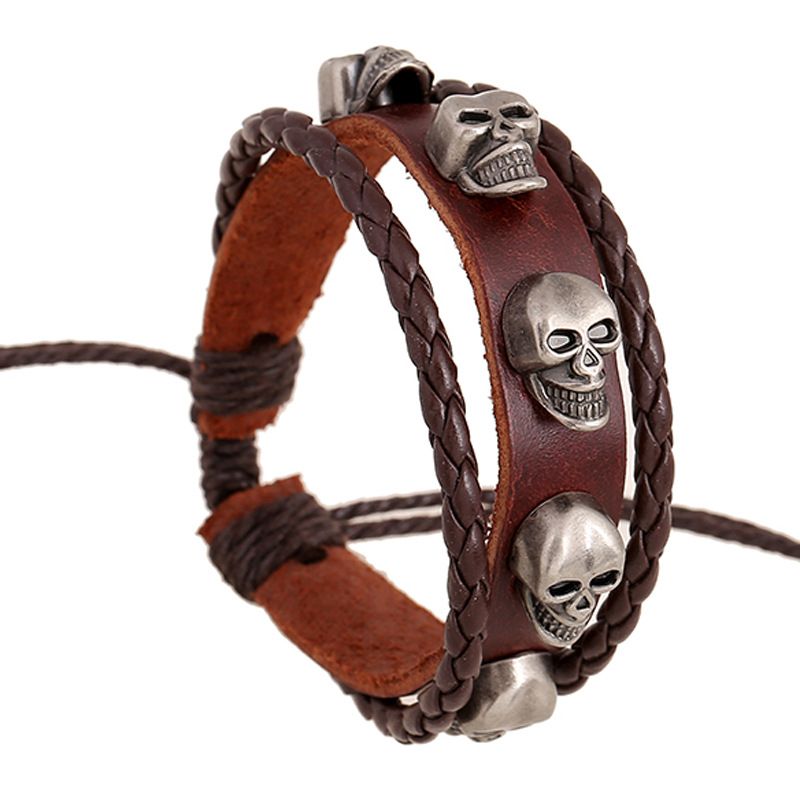 Leather Fashion Geometric Bracelet  (photo Color) Nhpk1554-photo Color
