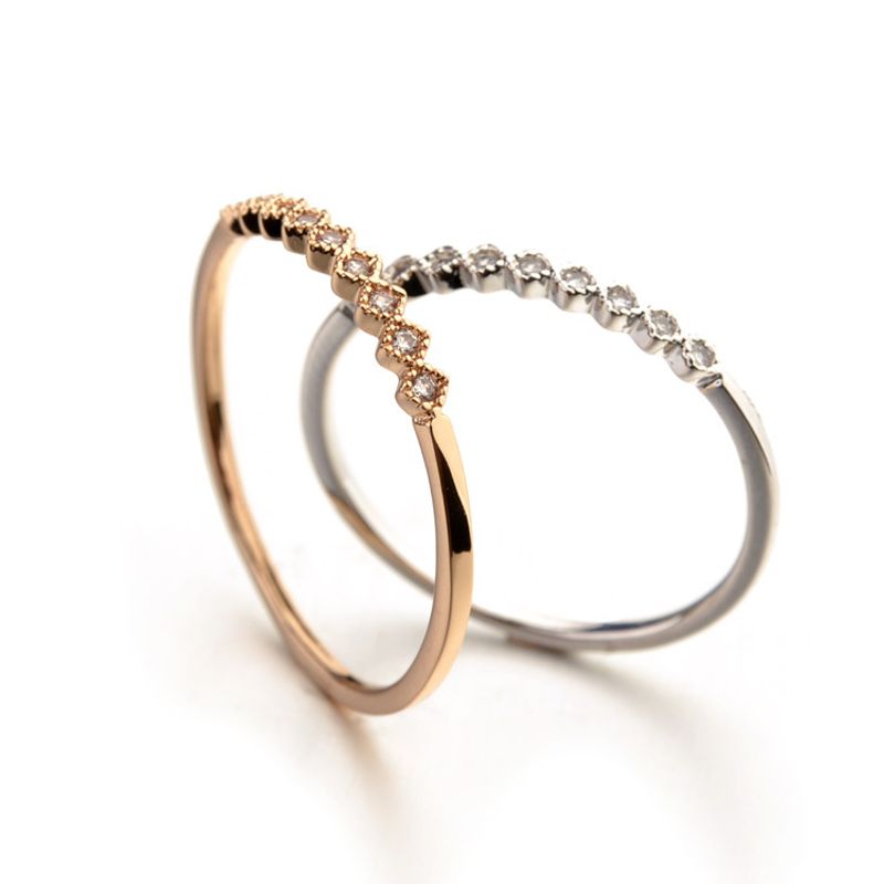 Alloy Fashion Geometric Ring  (rose Alloy - 4.5) Nhlj3691-rose Alloy - 4.5