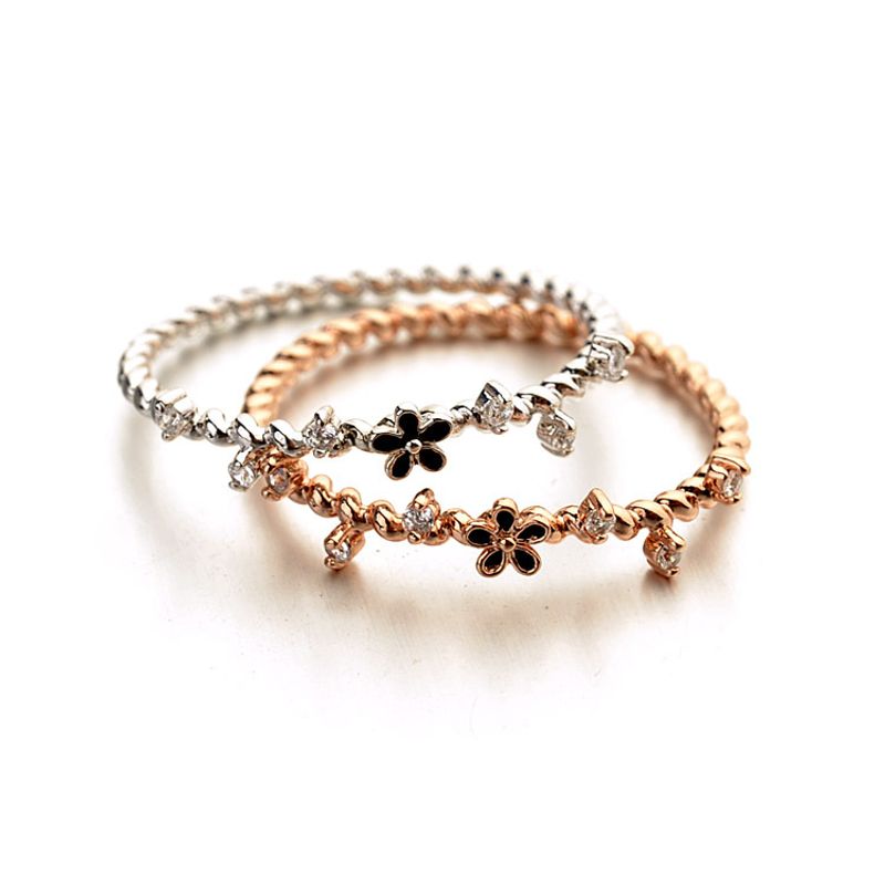 Koreanische Version Des Exquisiten Diamant Blüten Rings Mode All-match-temperament Süße Hand Schmuck Yiwu Schmuck Großhandel 115544