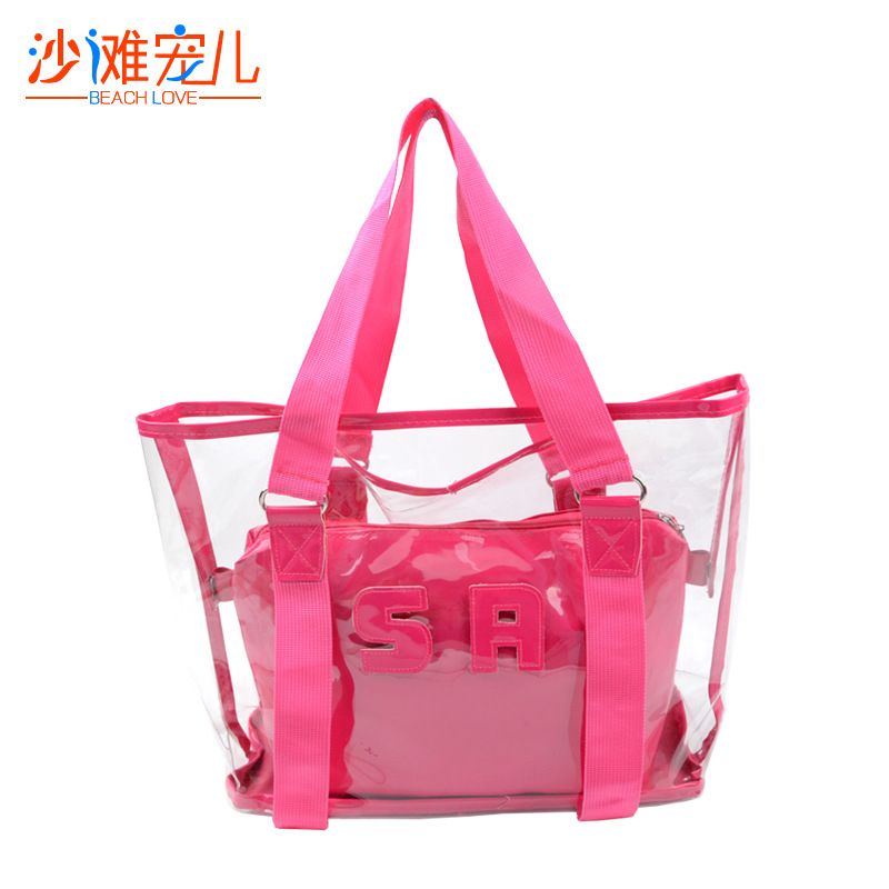 Pu Fashion  Handbag  (rose Red Transparent) Nhxw0156-rose Red Transparent