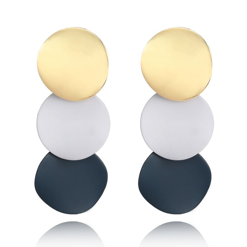Fashion Alloy Plating Earring Geometric (white + Blue)  Nhgy1682-white + Blue
