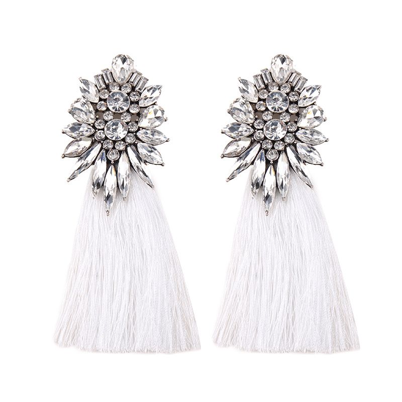 Imitated Crystal&cz Fashion Geometric Earring  (white) Nhjq10014-white