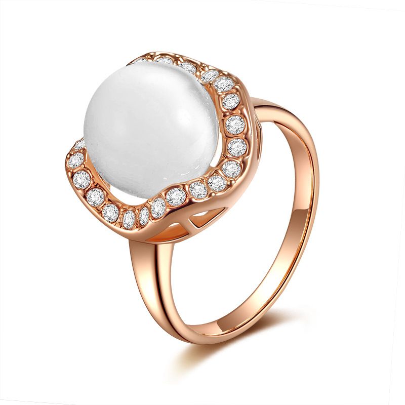 Alloy Fashion Geometric Ring  (rose Alloy White Stone-5) Nhlj3823-rose Alloy White Stone-5