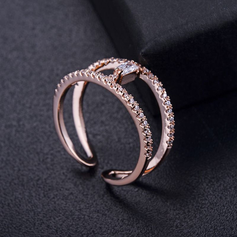 Copper Korea Geometric Ring  (alloy) Nhlj3848-alloy