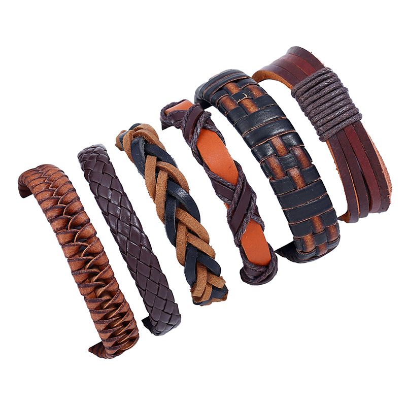 Europäisches Und Amerikanisches Herren Retro Gewebtes Leder Armband Diy Sechsteiliges Set Mehr Schicht Iges Europäisches Und Amerikanisches Leder Armband Grenz Überschreitende Versorgung