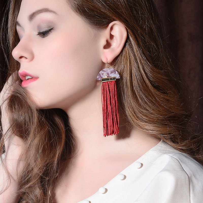 Alloy Fashion Tassel Earring  (photo Color) Nhqd5121-photo Color