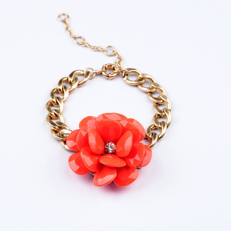 Alloy Fashion Flowers Bracelet  (photo Color) Nhqd4716-photo Color