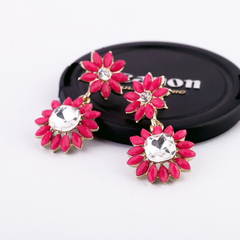 Alloy Fashion Flowers Earring  (red) Nhqd4936-red
