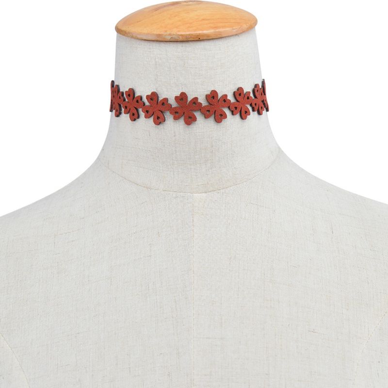 Cloth Simple Flowers Necklace  (c1829 Red) Nhxr2027-c1829 Red