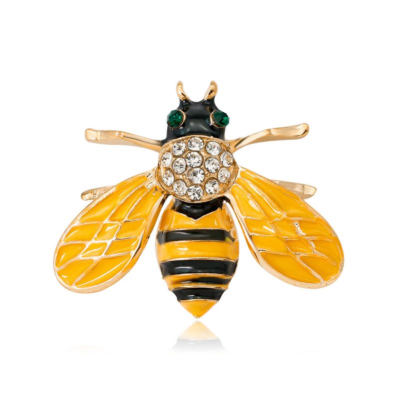 Danrun Ornement Coréen Style De Mode Nouveau Diamant Jaune Abeilles Broche Vêtements Broche Huile Dégoulinant Ornement