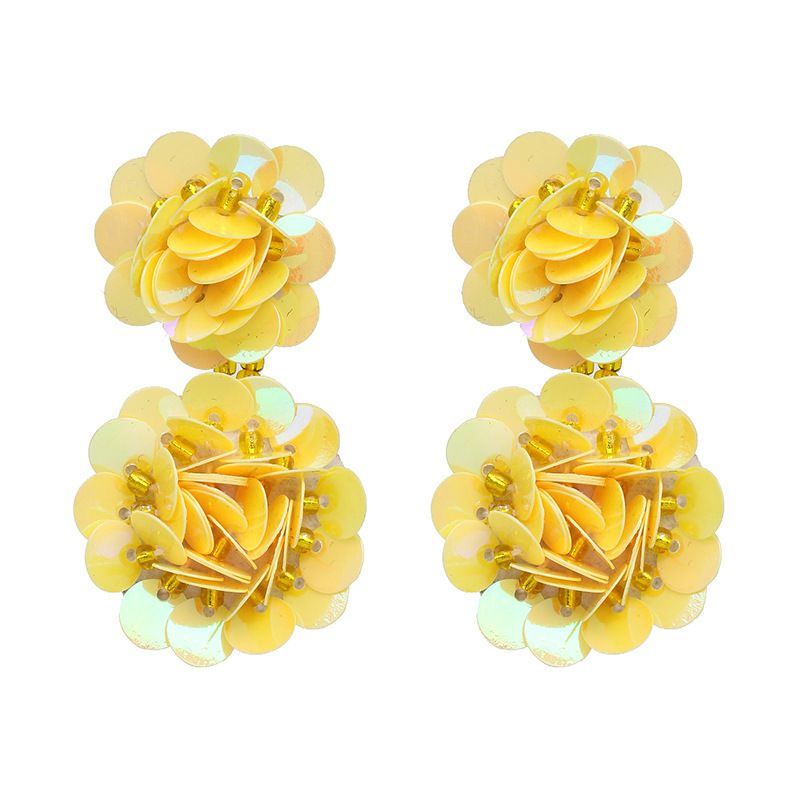 Plastic Fashion Flowers Earring  (yellow) Nhjj4743-yellow
