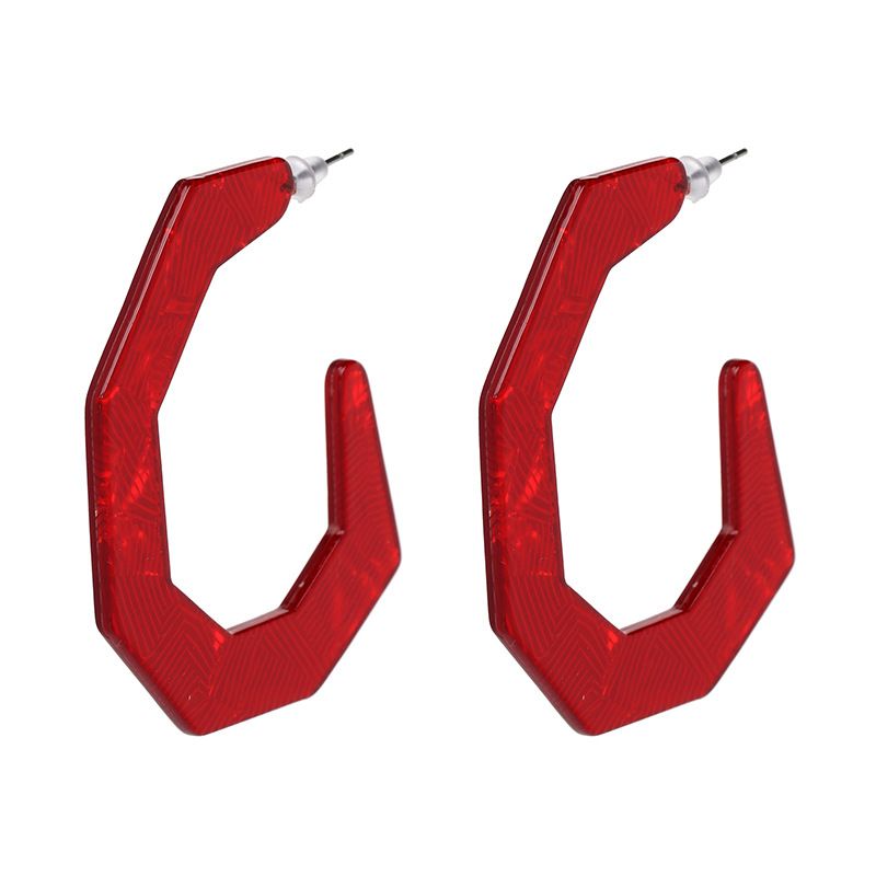 Plastic Fashion Geometric Earring  (red) Nhjj4750-red