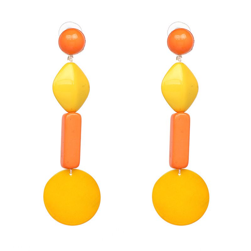 Plastic Fashion Geometric Earring  (yellow) Nhjj4753-yellow