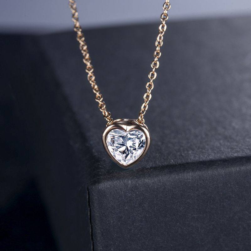 Alloy Simple Sweetheart Necklace  (rose Alloy) Nhlj3937-rose Alloy