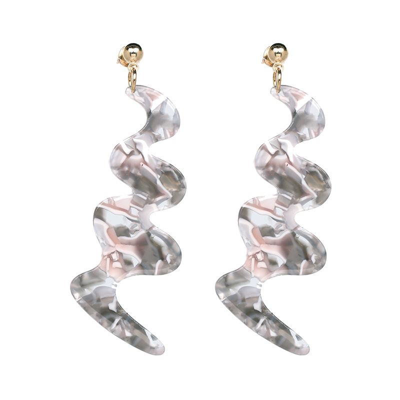 Plastic Fashion Geometric Earring  (gray) Nhjj4675-gray