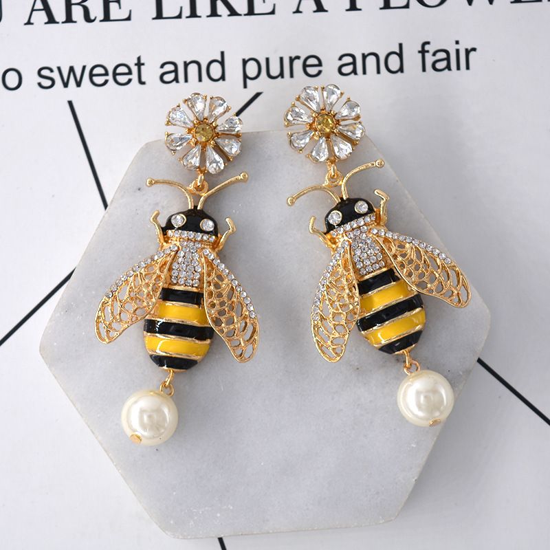 Nouveau Baroque Sicilien D'été Bohème Vacances Abeille Baisers Des Poissons Cour Style Ethnique Boucles D'oreilles Gouttes Pour Les Oreilles