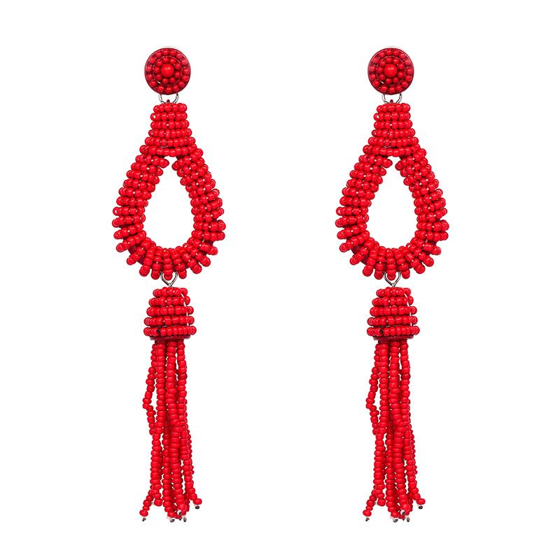 Alloy Fashion Geometric Earring  (red) Nhjj4705-red