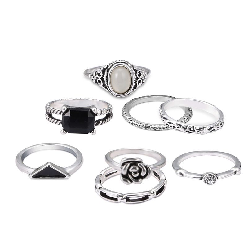 Alloy Fashion Geometric Ring  (61178059 Alloy) Nhlp1055-61178059-alloy