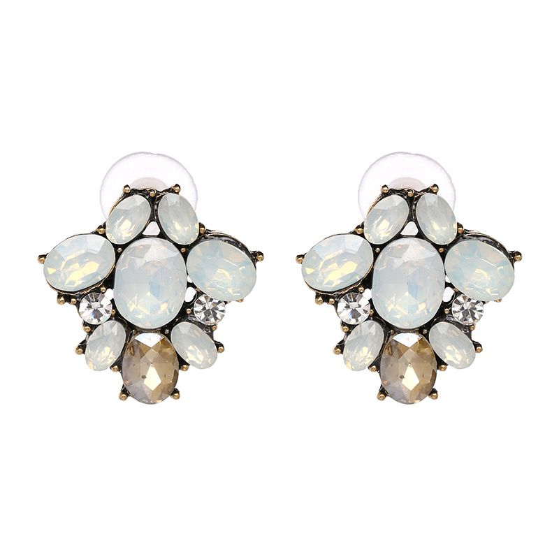 Imitated Crystal&cz Fashion Geometric Earring  (creamy-white) Nhjj4861-creamy-white