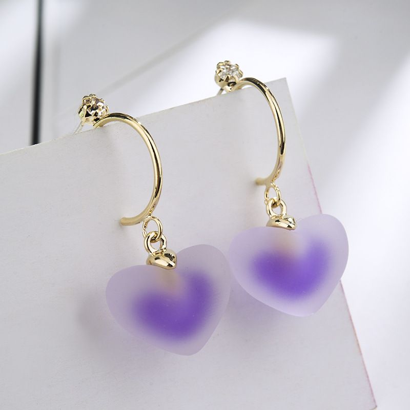 Alloy Korea Sweetheart Earring  (purple) Nhlj3964-purple