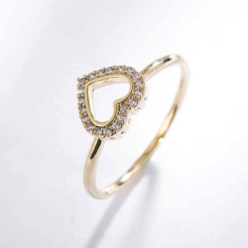 Neuer Diamant Hohler Liebes Ring Weiblicher Kreativer Herzförmiger Paar Ring Roter Apfels Chmuck Großhandel 810226