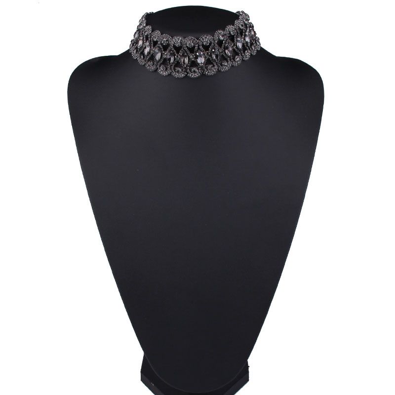 Europäische Und Amerikanische Ins Voller Diamant Blinkende Diamant Halskette Kalt Wind Nischen Design Breite Version Schlüsselbein Kette Übertriebene Halskette
