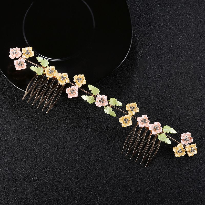Imitated Crystal&cz Fashion Flowers Hair Accessories  (yellow) Nhhs0132-yellow