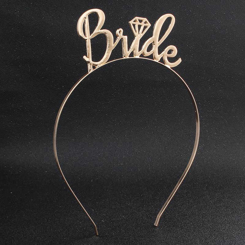 Bride Alphabet Golden Stirnband  Explosive Tiara Fotografie Foto Zubehör Hochzeit Blume Braut Stirnband