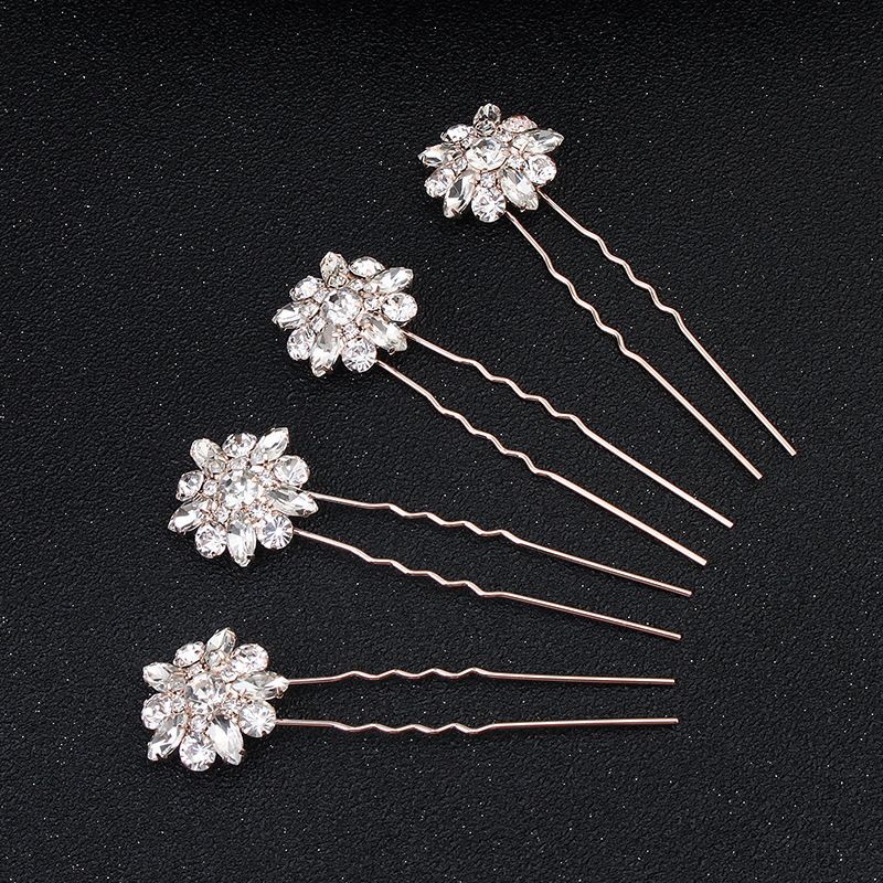 Imitated Crystal&cz Fashion Geometric Hair Accessories  (rose Alloy) Nhhs0183-rose Alloy
