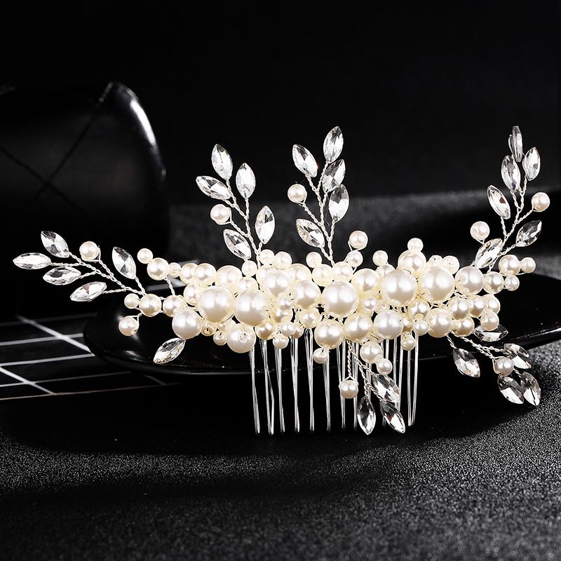 Nouvelle Européen Et Américain De Mode Chic De Mariée Bijoux De Mariage Coiffe Élégant Cheveux Peigne Perle Cheveux Peigne De Mariage De Mariée Robe Accessoires