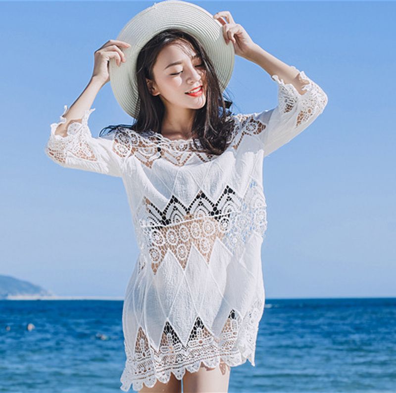 Koreanische All-match-chiffon-bikini-bluse, Sand Jacke, Badeanzug, Sonnencreme, Strand Anzug Für Frauen
