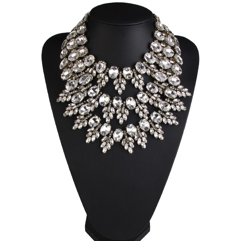 Occident Alloy Geometric Necklace ( White ) Nhjq4636