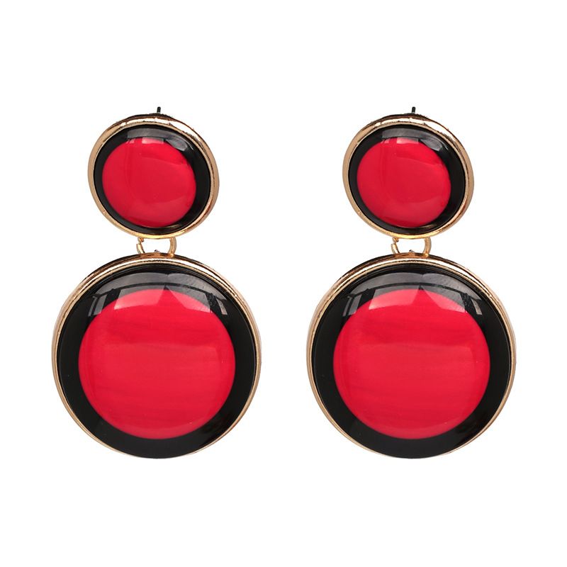 Plastic Fashion Geometric Earring  (red) Nhjj4888-red