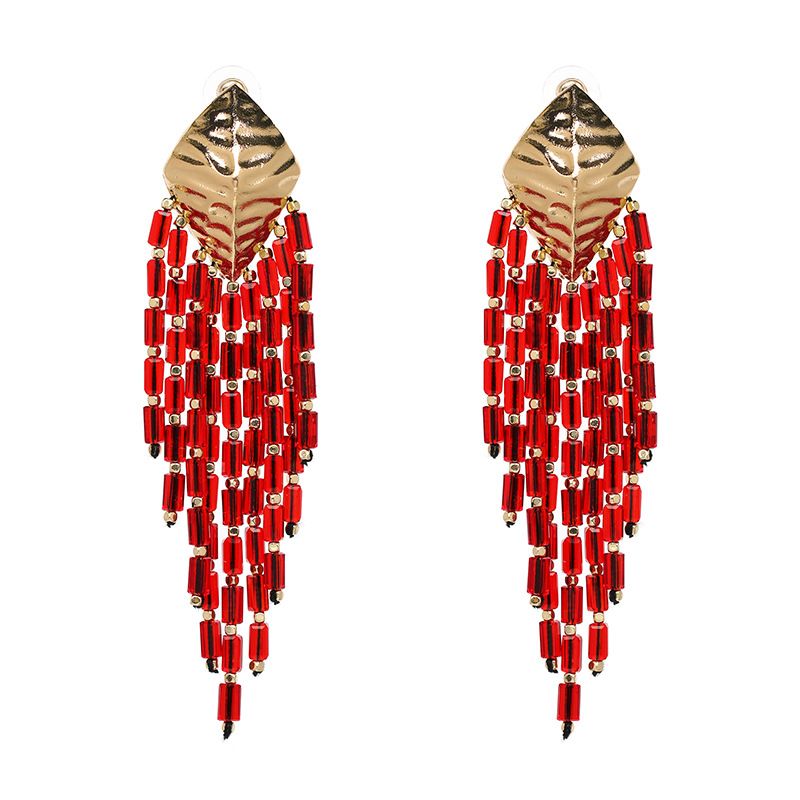 Plastic Fashion Tassel Earring  (red) Nhjj4892-red