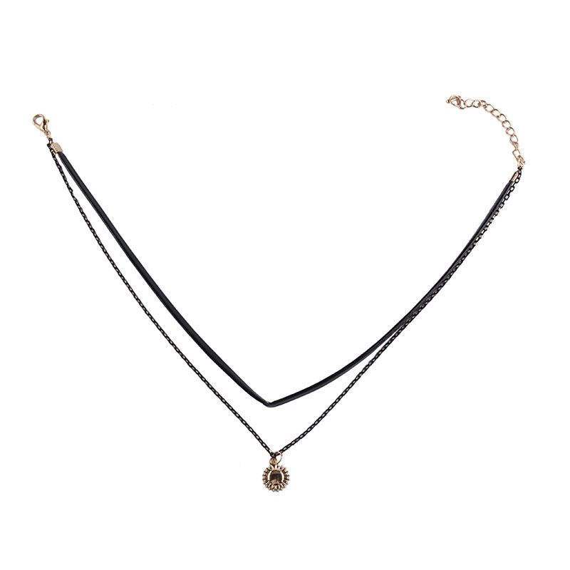 Leather Korea Geometric Necklace  (a Section) Nhjq10383-a-section