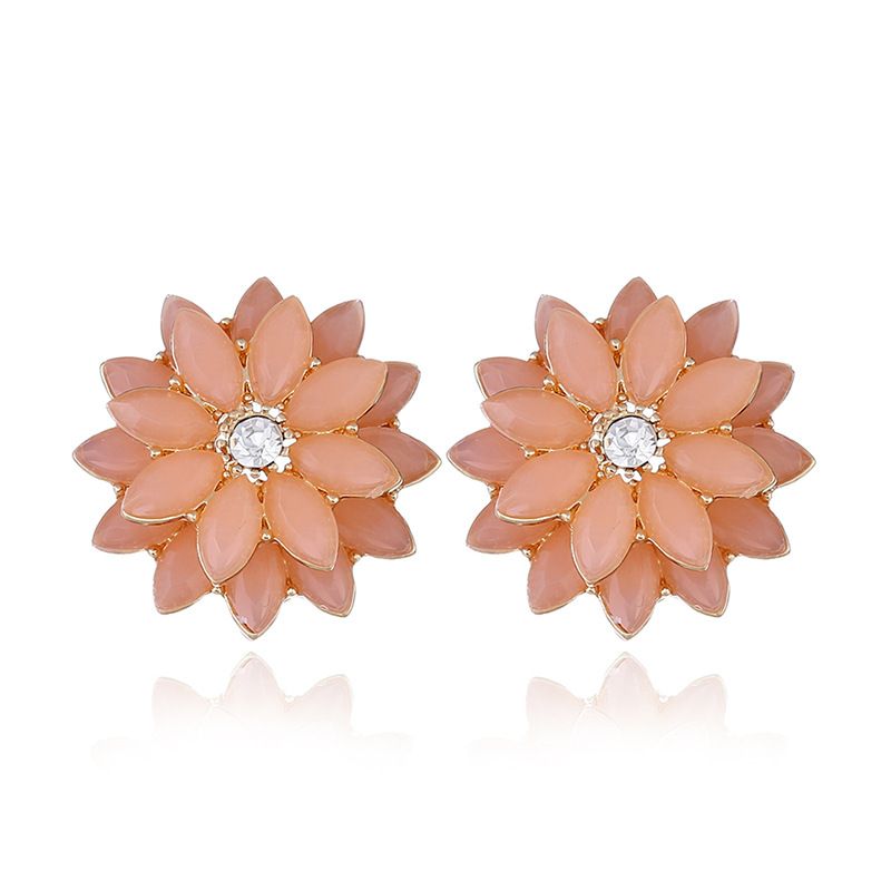 Alloy Fashion Flowers Earring  (kc Alloy Pink) Nhkq1714-kc-alloy-pink