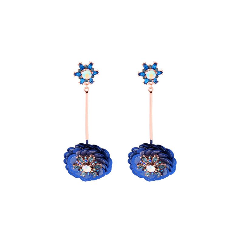Alloy Fashion Flowers Earring  (blue-1) Nhqd5349-blue-1