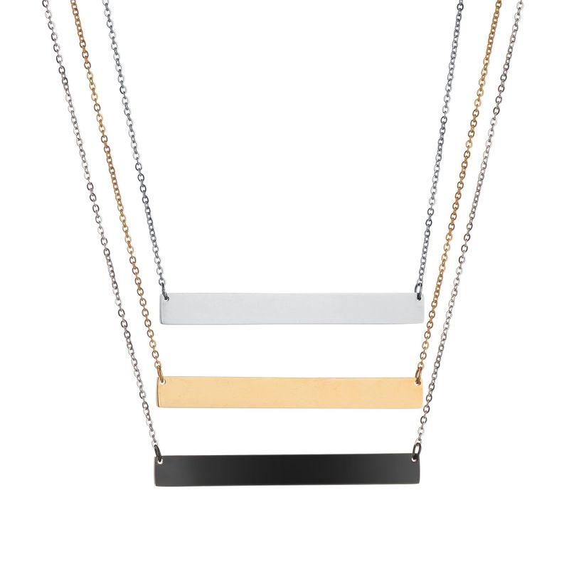Titanium&stainless Steel Fashion Geometric Necklace  (steel 30*7mm) Nhhf0011-steel-30*7mm